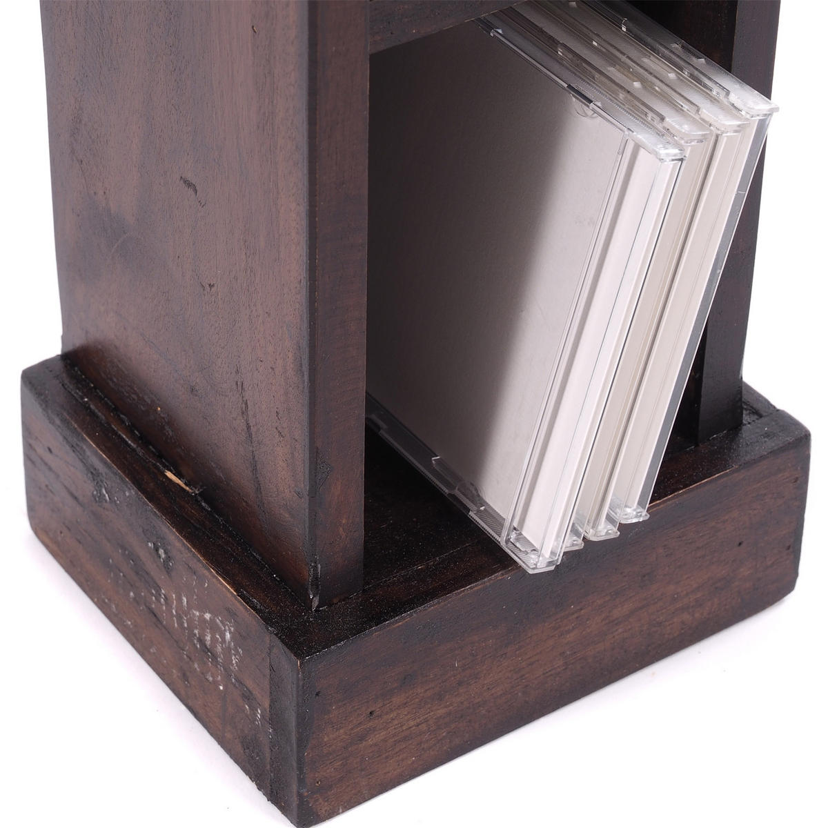 CD REGAL TOWER Mahagoni Massivholz, 4 Fächer 03 dunkelbraun - Dunkelbraun, Holz (16/76/15cm) - DESIGN DELIGHTS