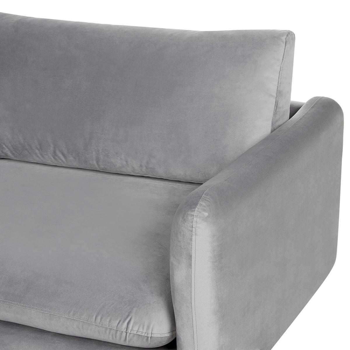 POHOVKA 3-místná Sametová látka Šedá Vinterbro - šedá, textil (220/86/84cm) - Beliani