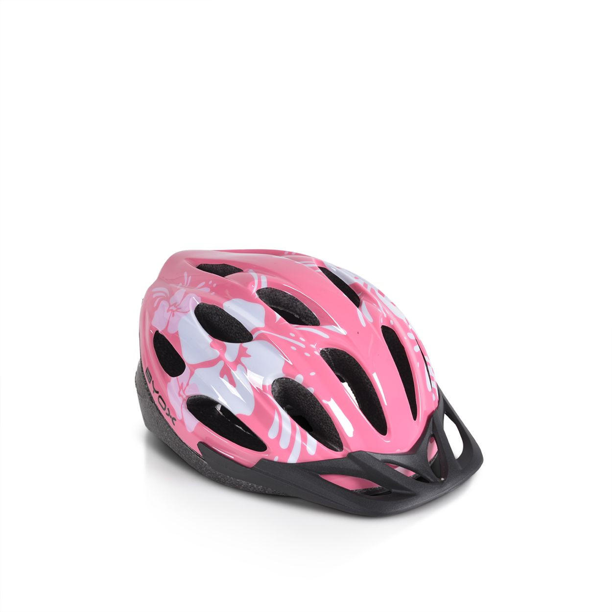 KINDERHELM Y02 pink Größe M 54-58 cm, 17 Löcher, LED-Licht, EPS + PVC-Schale, einstellbar - Rosa, Kunststoff (19/30cm)