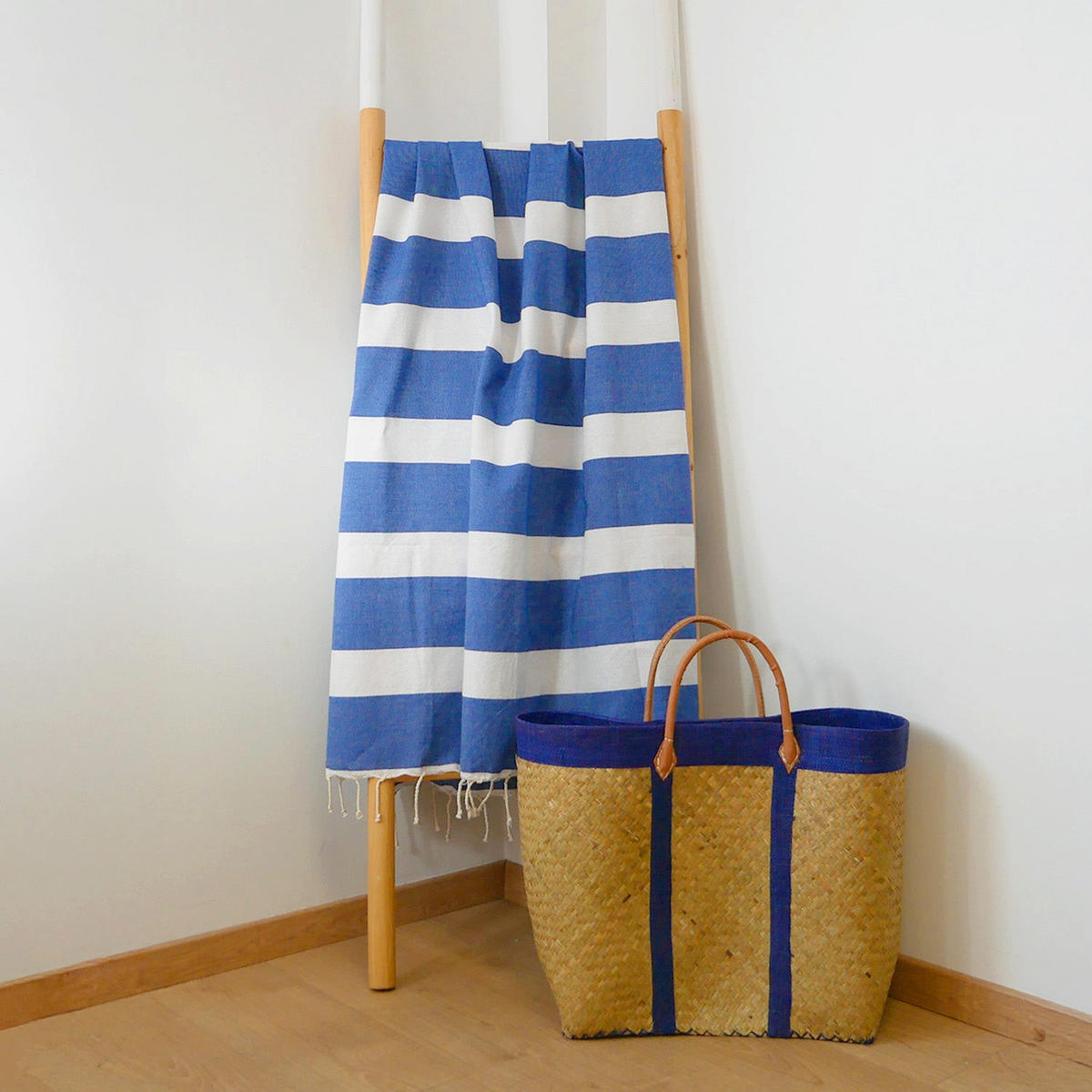 HAMAMTUCH Flachgewebe Traditionell Blau 100x200 190g/m² - Transat Royal - Blau, Textil (100/200cm) - LE COMPTOIR DE LA PLAGE