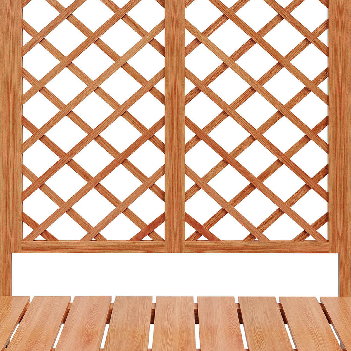 BLUMENKASTEN mit Spalier und Sitz für Garten Hof Terrasse，Braun - Braun, Holz (42/145/169cm) - KOMHTOM