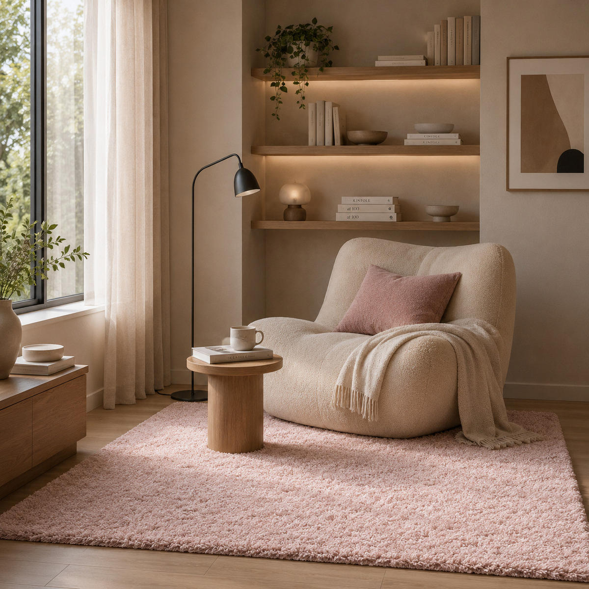 HOCHFLOR LANGFLOR TEPPICH ALOHA - Rosa, Textil (200/200cm) - Pergamon