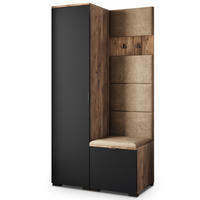 GARDEROBENSCHRANK LORI 95/181/51 cm Modern Garderobe-Set Eiche Lefkas - Eichefarben/Beige, Holzwerkstoff (95/181/51cm) - MASSENO