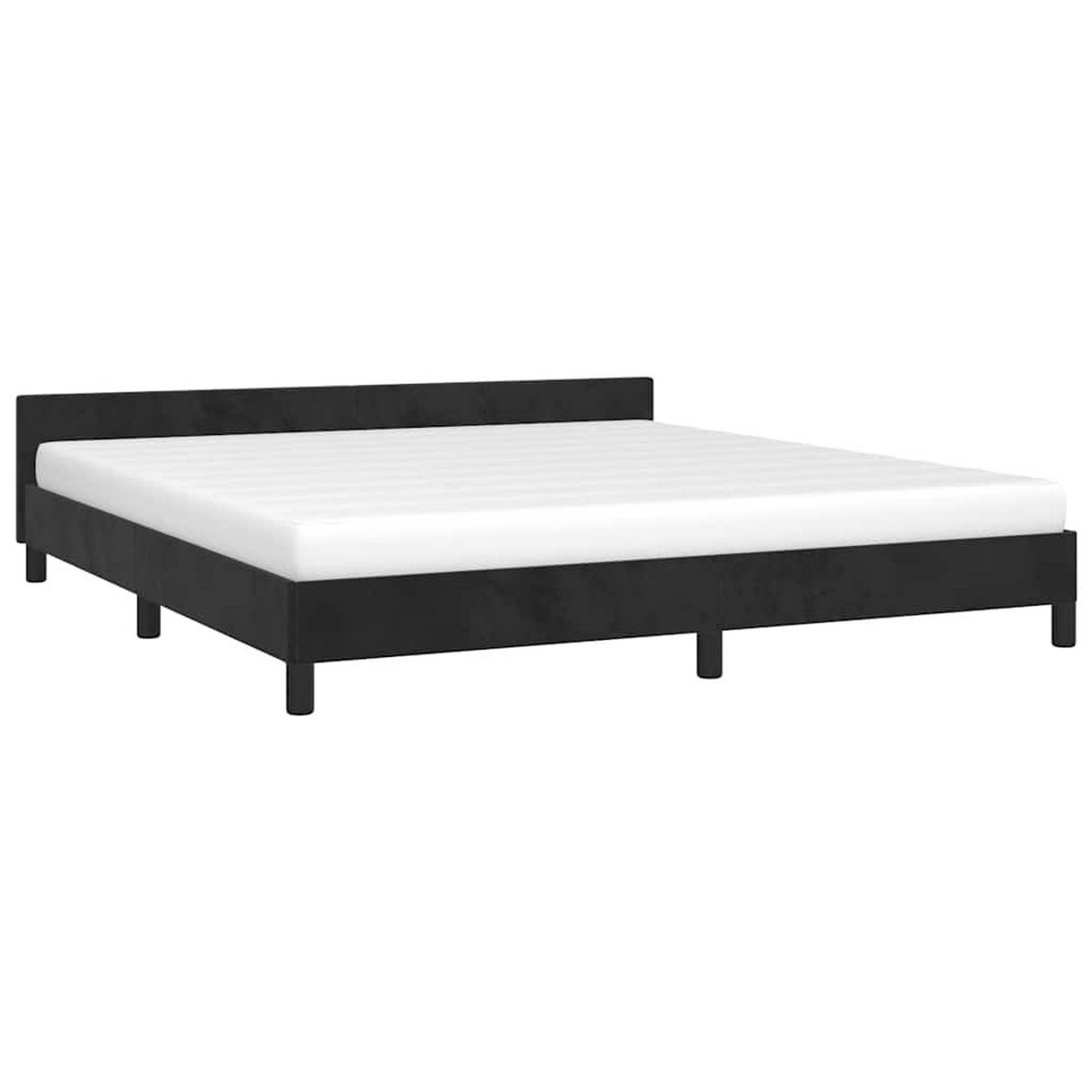BETTGESTELL Ohne Matratze Schwarz 180/200 Cm Samt - Schwarz, Holz (180/200cm) - vidaXL