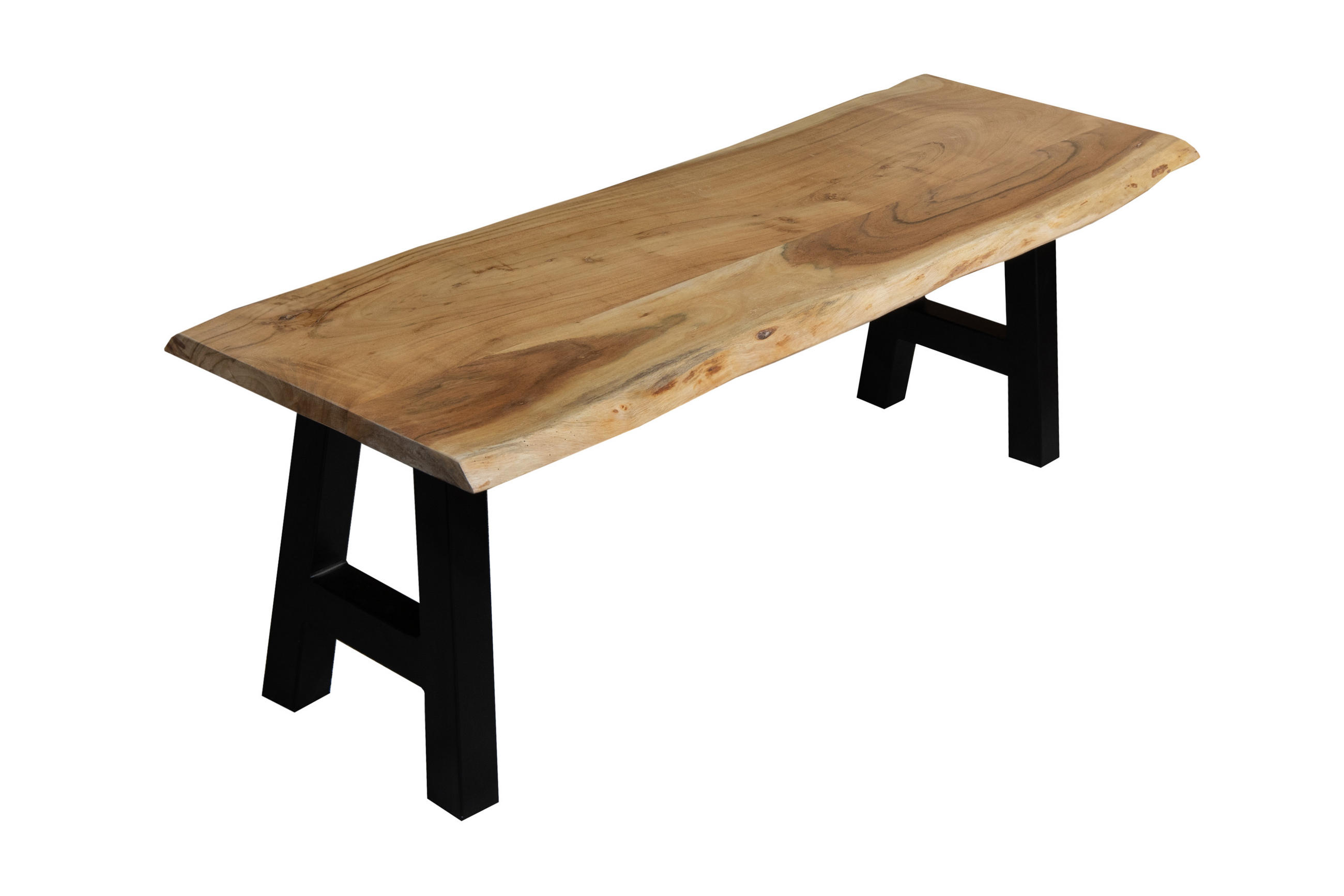 SITZBANK NOAH - Beige/Schwarz, Holz/Metall (220/45/42cm) - SAM