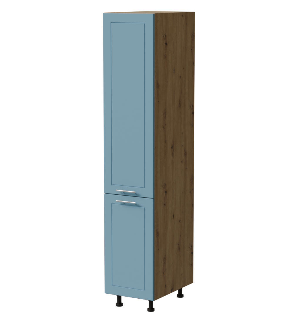 APOTHEKERSCHRANK Bari 2D14K/40 Kargo Eiche Artisan / RAL 5024 pastellblau 40 / 59 / 207cm - Blau/Eiche Artisan, Holz/Holzwerkstoff (40/207/59cm) - Feldmann-Wohnen
