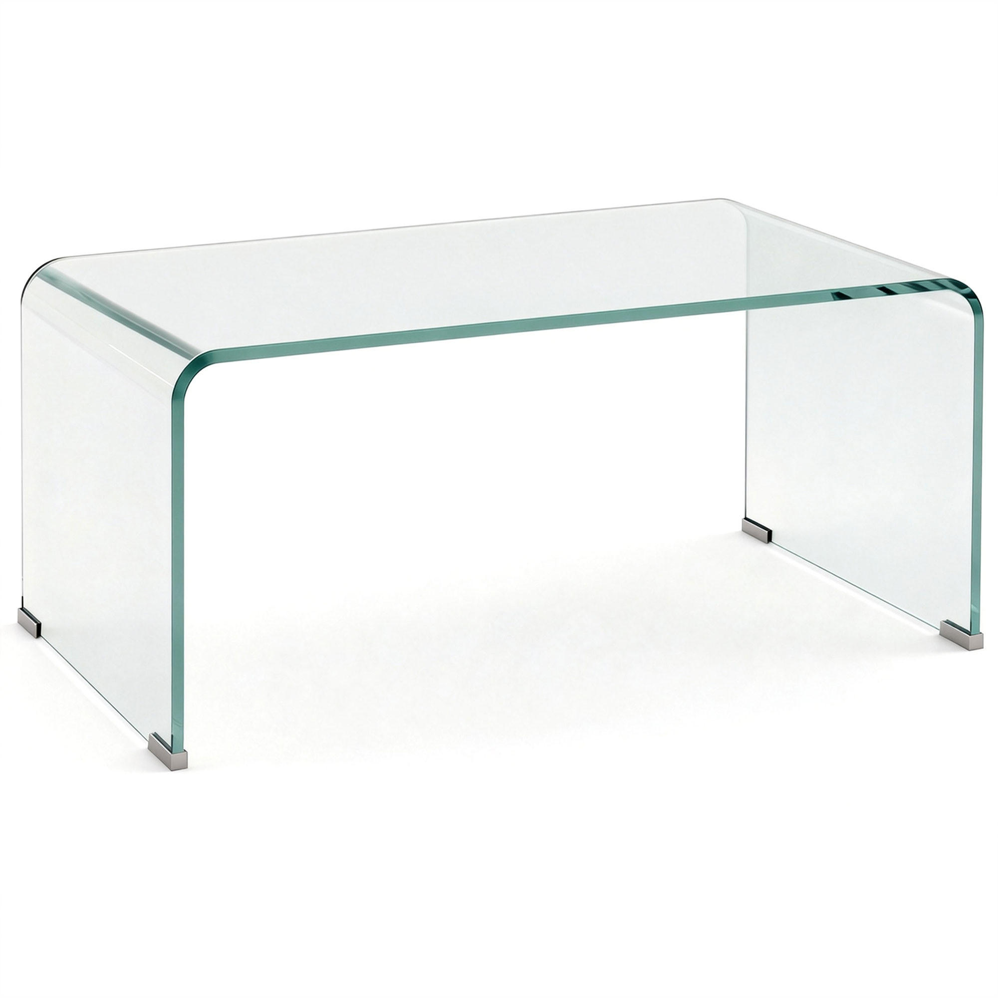 COUCHTISCH Beistelltisch aus gehärtetem Glas Moderner Kaffeetisch Transparent - Transparent, Glas (80/45/35cm) - HOMCOM