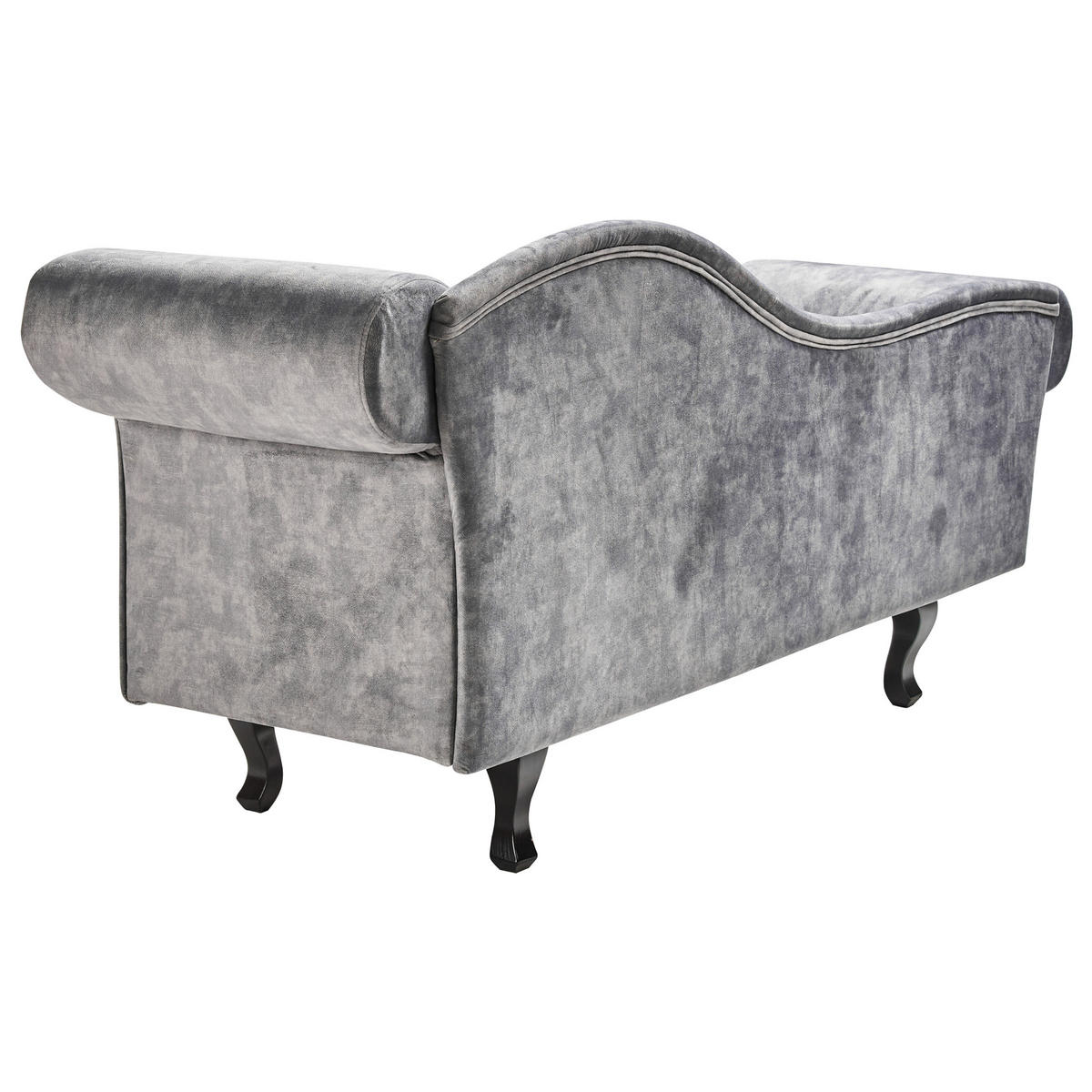 ČALOUNĚNÉ LEHÁTKO CHAISE LONGUE PRAVOSTRANNÉ Sametová látka Šedé s polštářem Lattes II - tmavě šedá/hnědá, textil (192/81/59cm) - Beliani