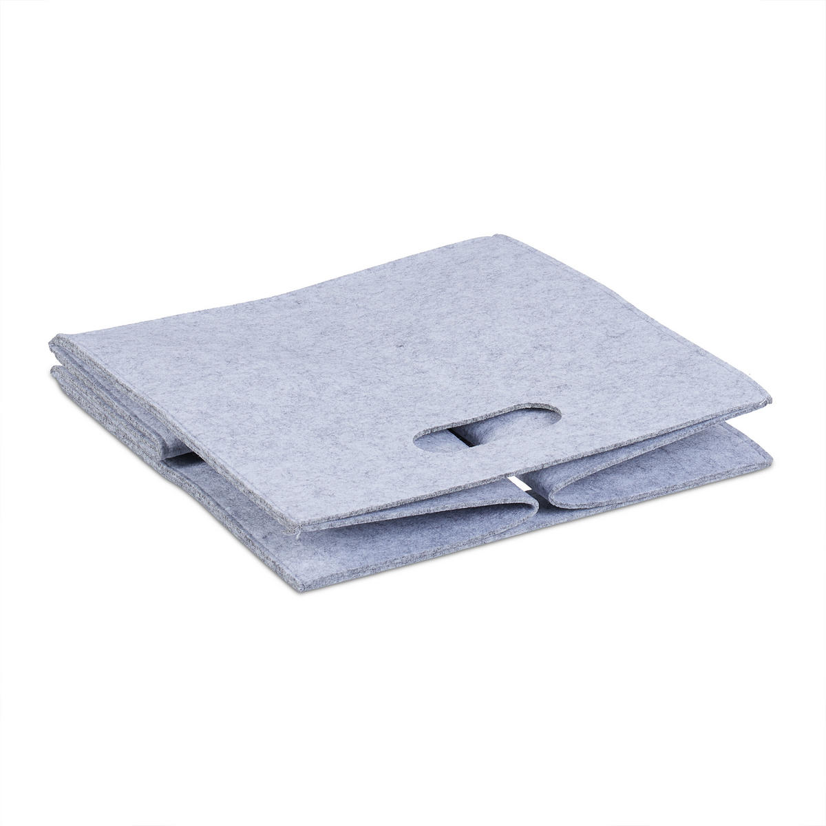 PLSTĚNÝ koš - šedá, textil (30/30/30cm) - Relaxdays