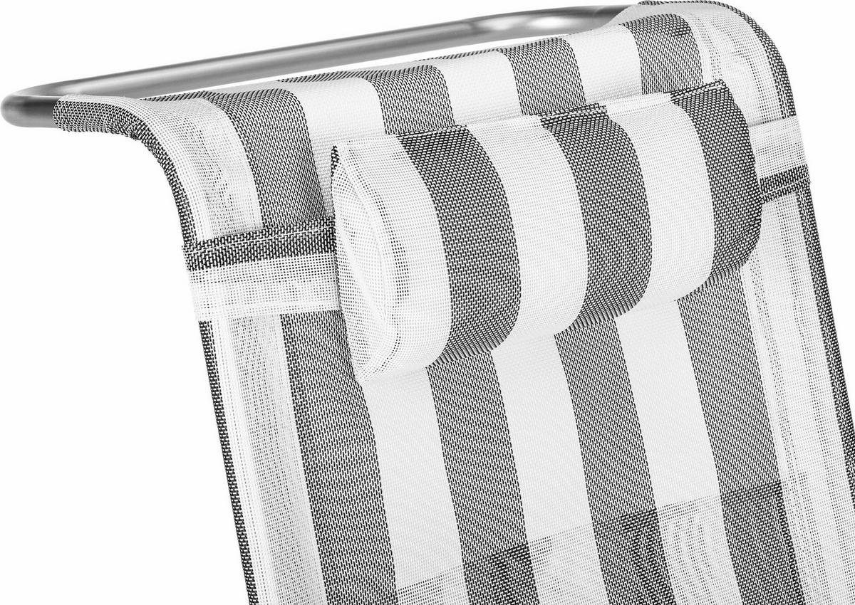 GARTEN-RELAXSESSEL 2-in-1 Sessel/Liege, bis 120 kg - Grau, Textil/Metall (58/41/101cm)