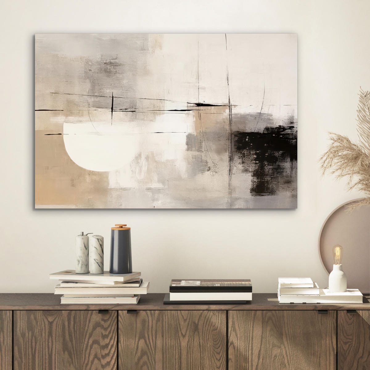 METALLBILD Abstrakt - Kunst - Grau 60x40 cm - Hellgrau, Metall (60/40cm) - MuchoWow