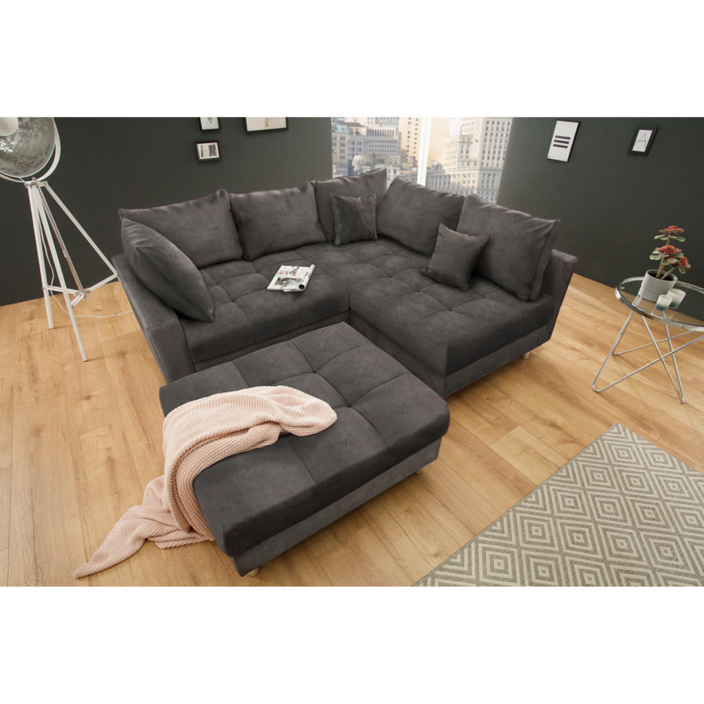 Thumbnail - riess-ambiente Wohnlandschaft, Grau, Textil, L-Form, 220x85x190 cm, Wohnzimmer, Sofas & Couches, Wohnlandschaften, Wohnl...