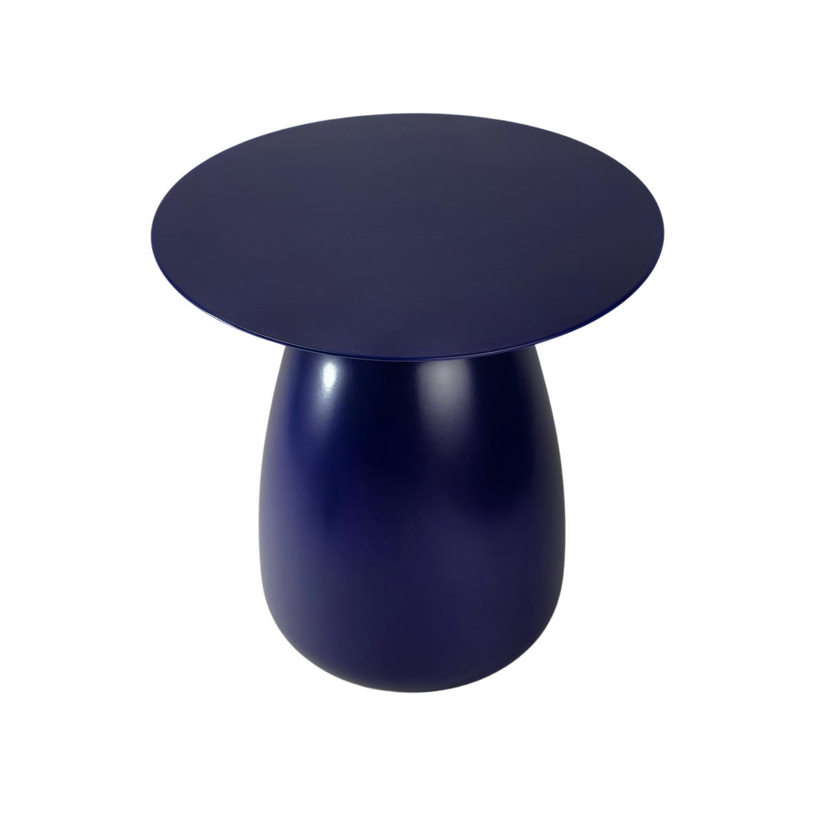 BEISTELLTISCH Baobab34, Ovaler Tischplatte, Buche - lackiert, Marineblau - Dunkelblau, Holz (32.5/32.5/34cm) - Kayani