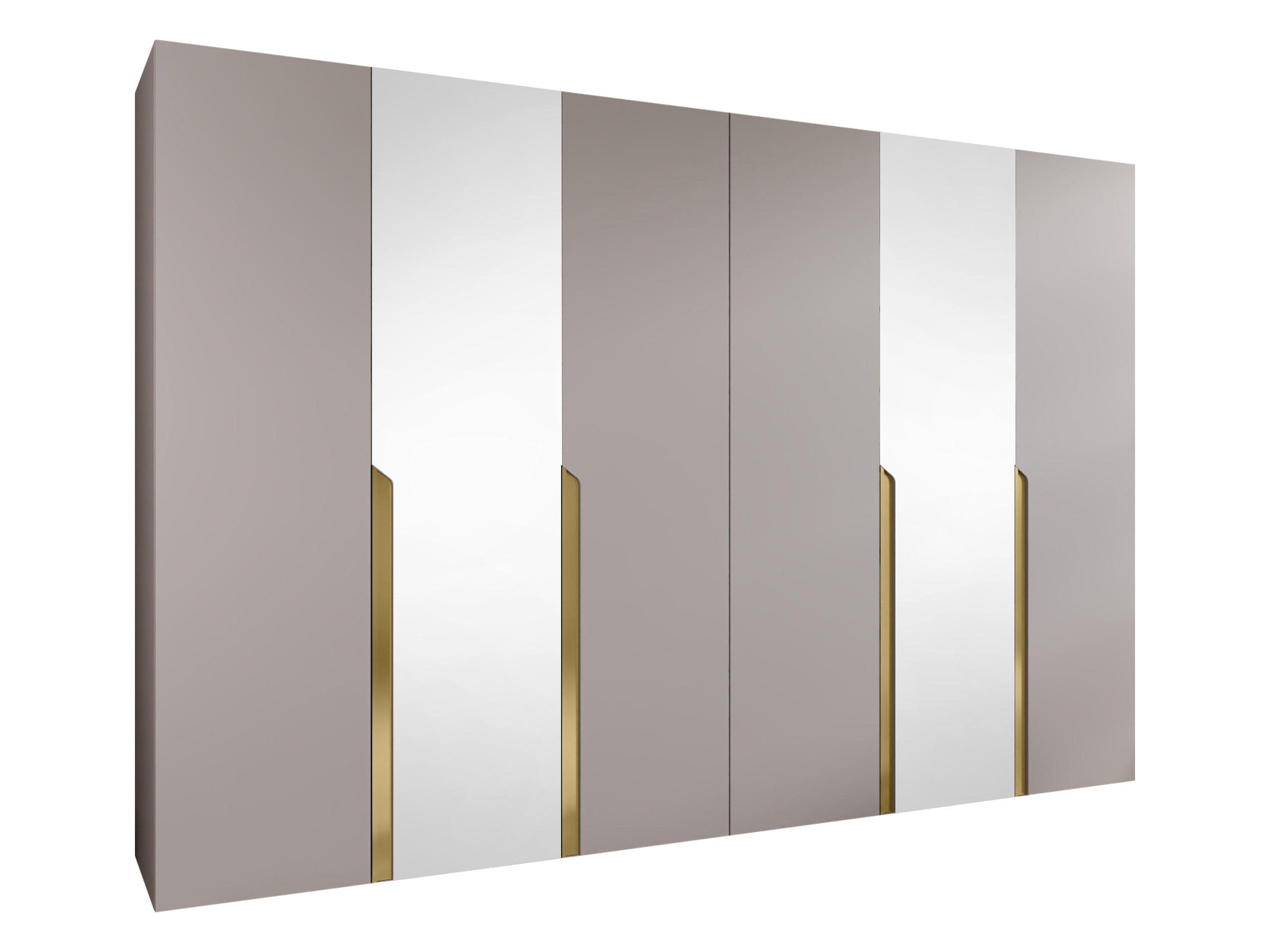 DREHTÜRENSCHRANK Mila II 300 - Kaschmir/Goldfarben, Holzwerkstoff/Kunststoff (300/202/52cm) - MIRJAN24