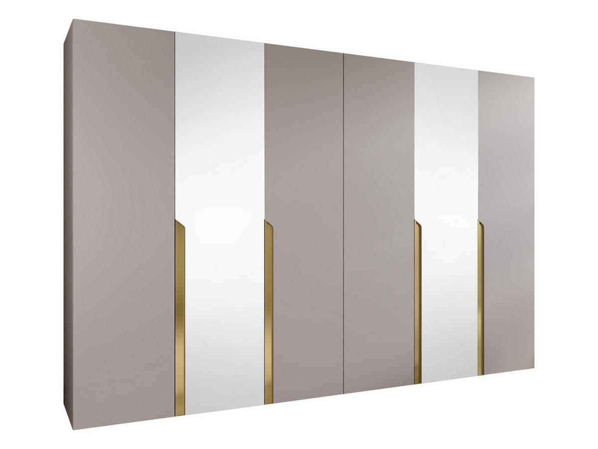 DREHTÜRENSCHRANK Mila II 300 - Kaschmir/Goldfarben, Holzwerkstoff/Kunststoff (300/202/52cm) - MIRJAN24