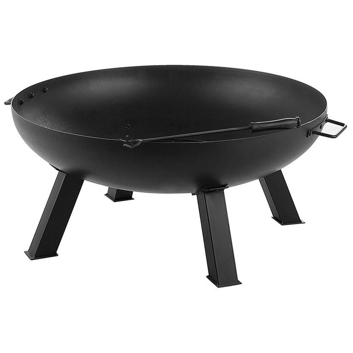 FEUERSCHALE Stahl schwarz rund Sempu - Schwarz, Metall (76/35/76cm)