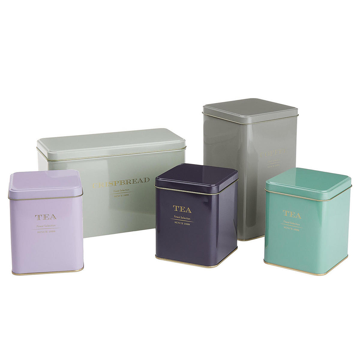 TEEDOSE (6er Set) Tin Tin - Flieder, Metall (9/11/9cm) - Butlers