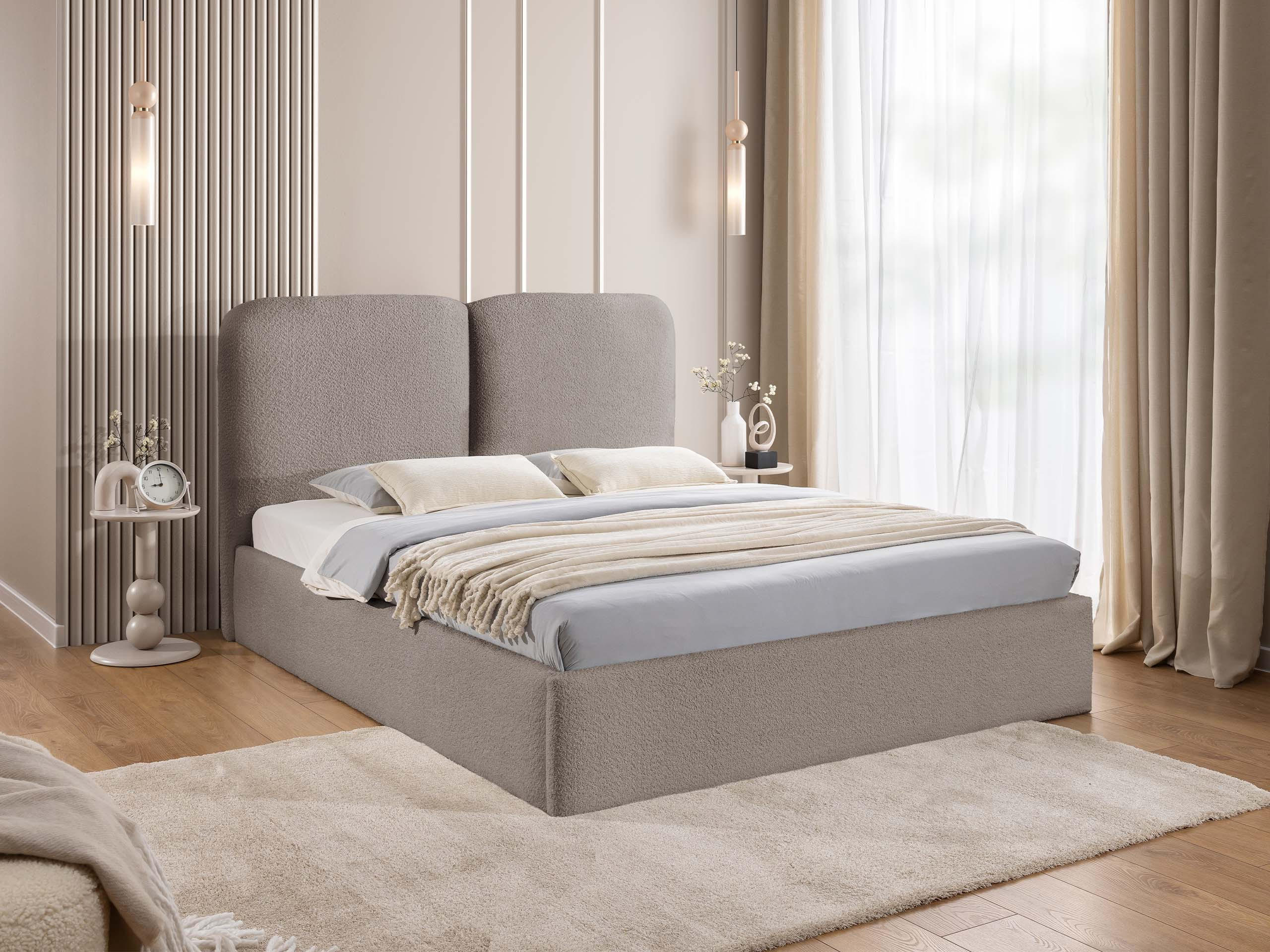 POLSTERBETT Heaven - Hellbraun, Holz/Holzwerkstoff (160/200cm) - MIRJAN24