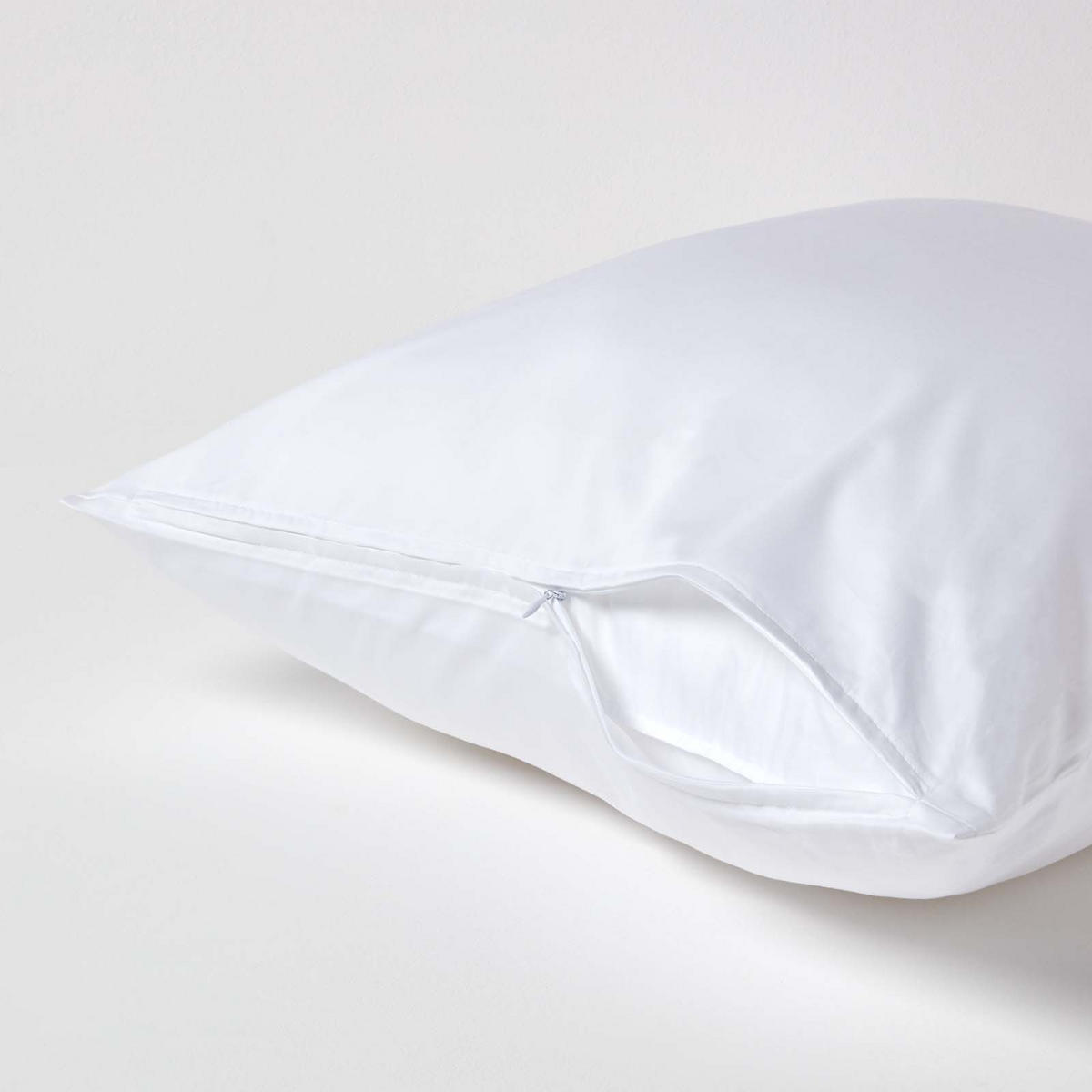 BIO-KISSENBEZUG Satin, Fadendichte 400 - Weiß, Textil (60/60cm) - Homescapes