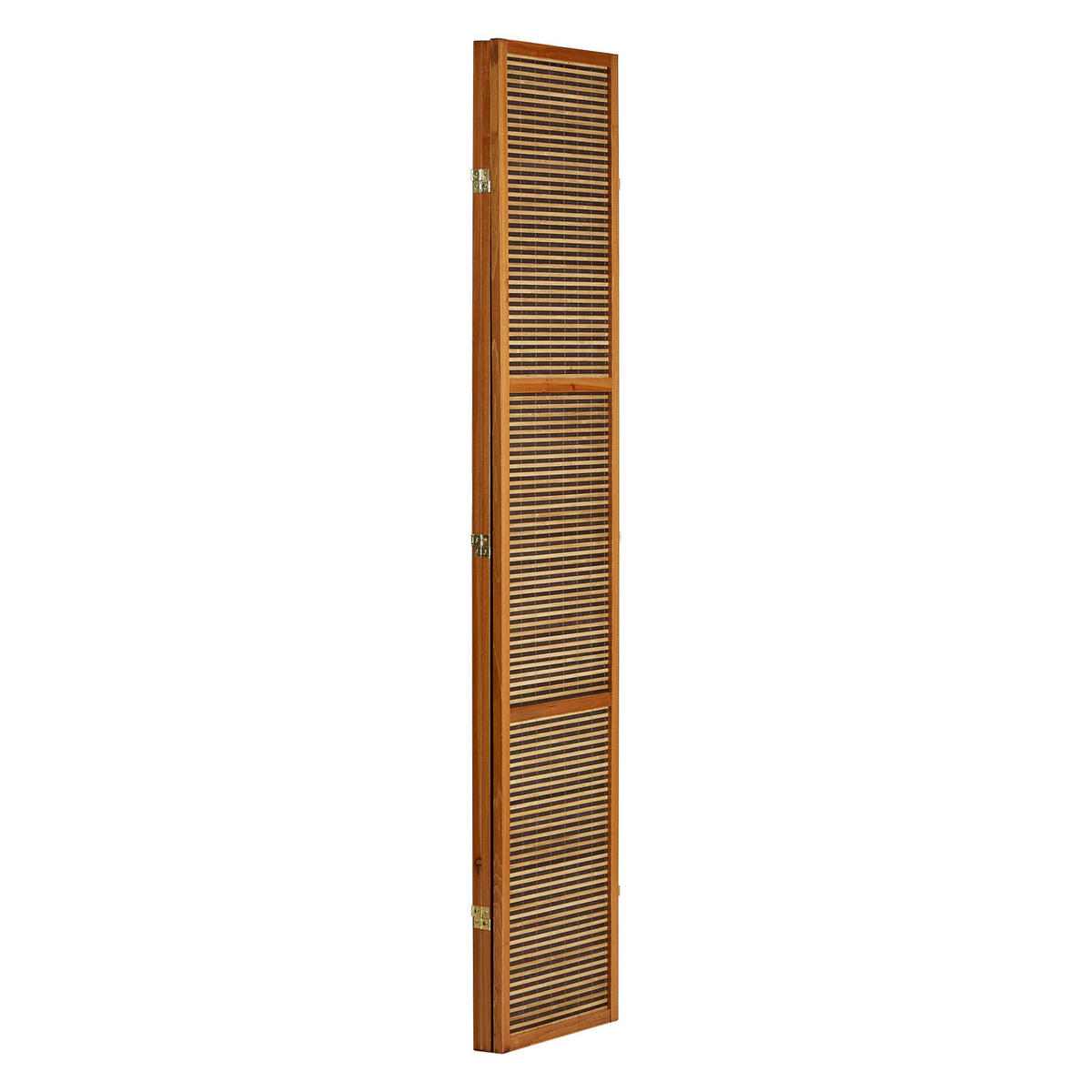 PARAVENT 3-tlg. 120/200 cm Braun Bambusstreben - Braun, Holz (120/200/2cm) - Homestyle4u