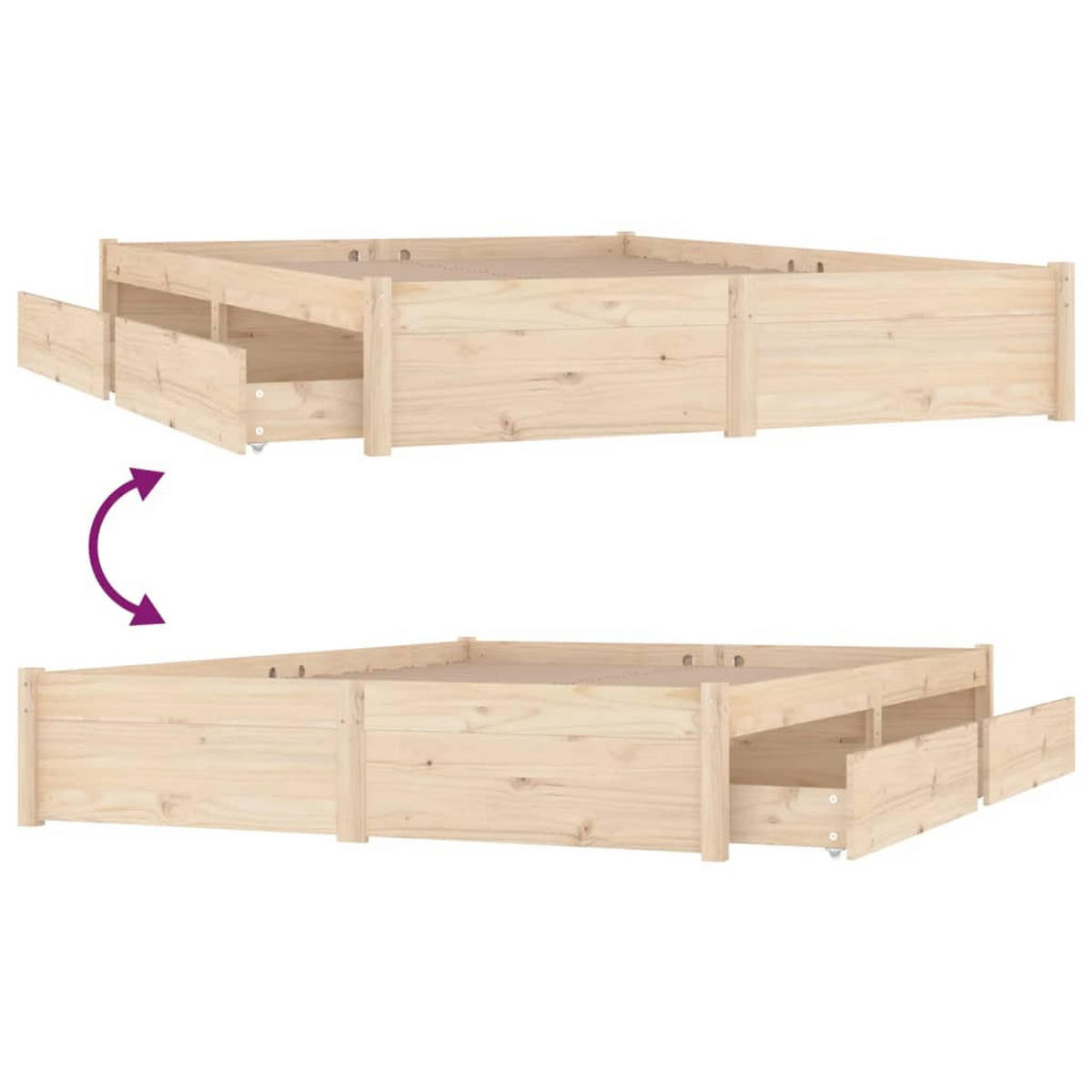 BETT Kirkpatrick 145.5/195.5 cm - Braun, Holz (140/190cm) - Nettlife