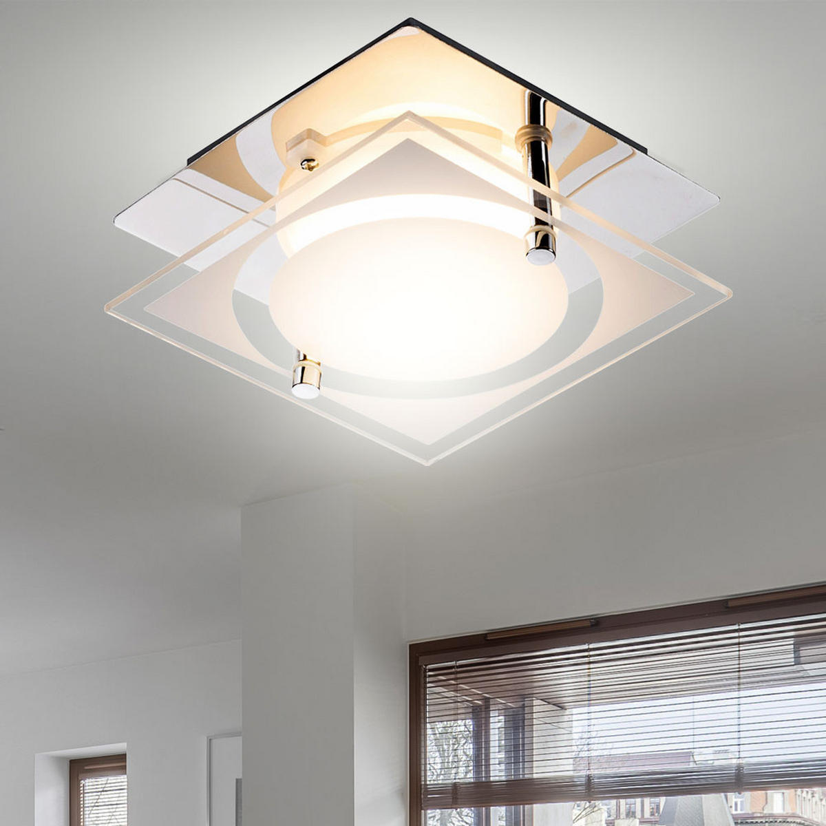 LED WANDLEUCHTE RICKY Chrom Silber - Silberfarben, Glas (12/7/12cm) - Globo Lighting