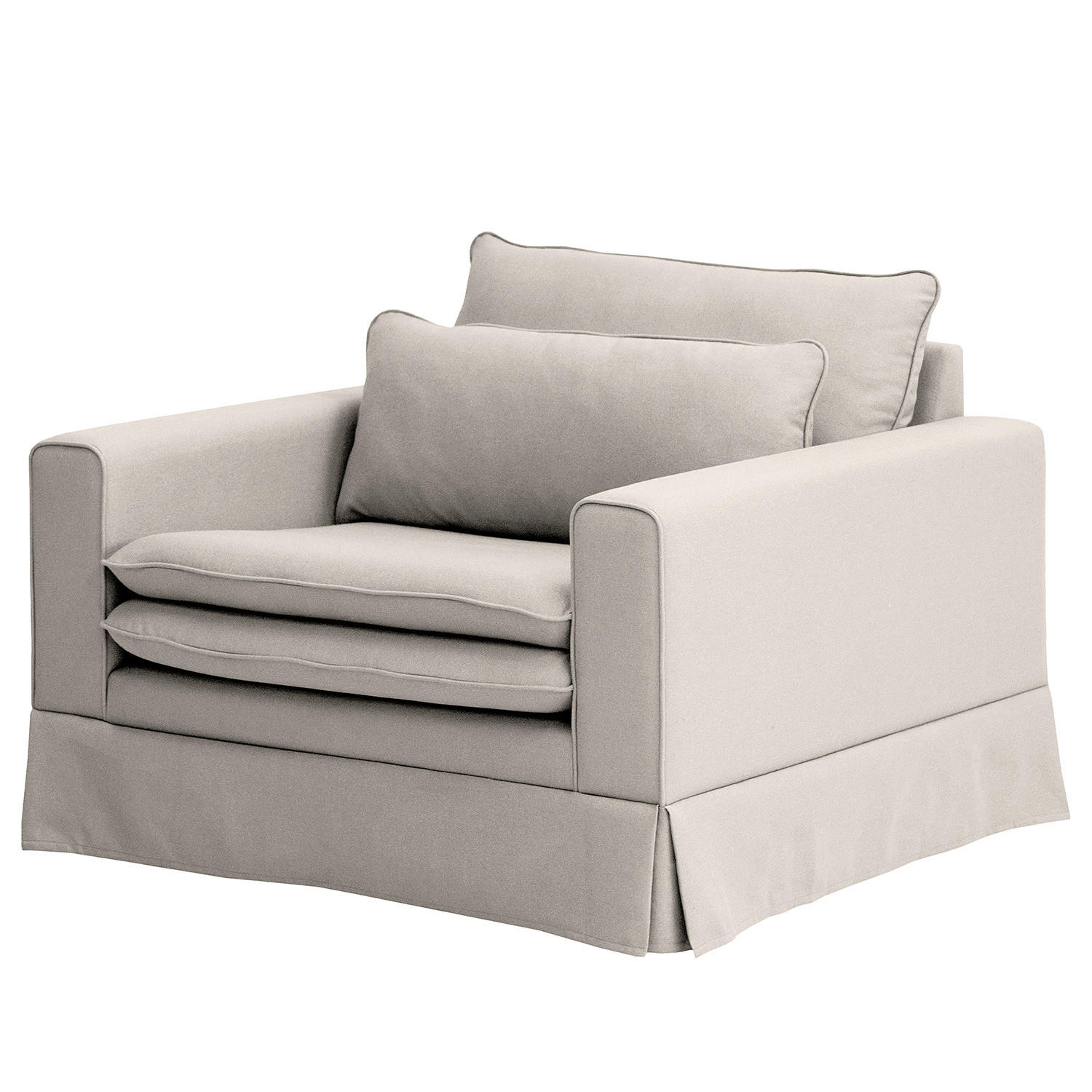 XXL-SESSEL mit Husse - Webstoff - Hellgrau/Schwarz, Wellpappe/Kunststoff (110/82/104cm) - home24