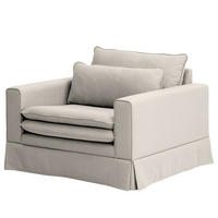 XXL-SESSEL mit Husse - Webstoff - Hellgrau/Schwarz, Wellpappe/Kunststoff (110/82/104cm) - home24