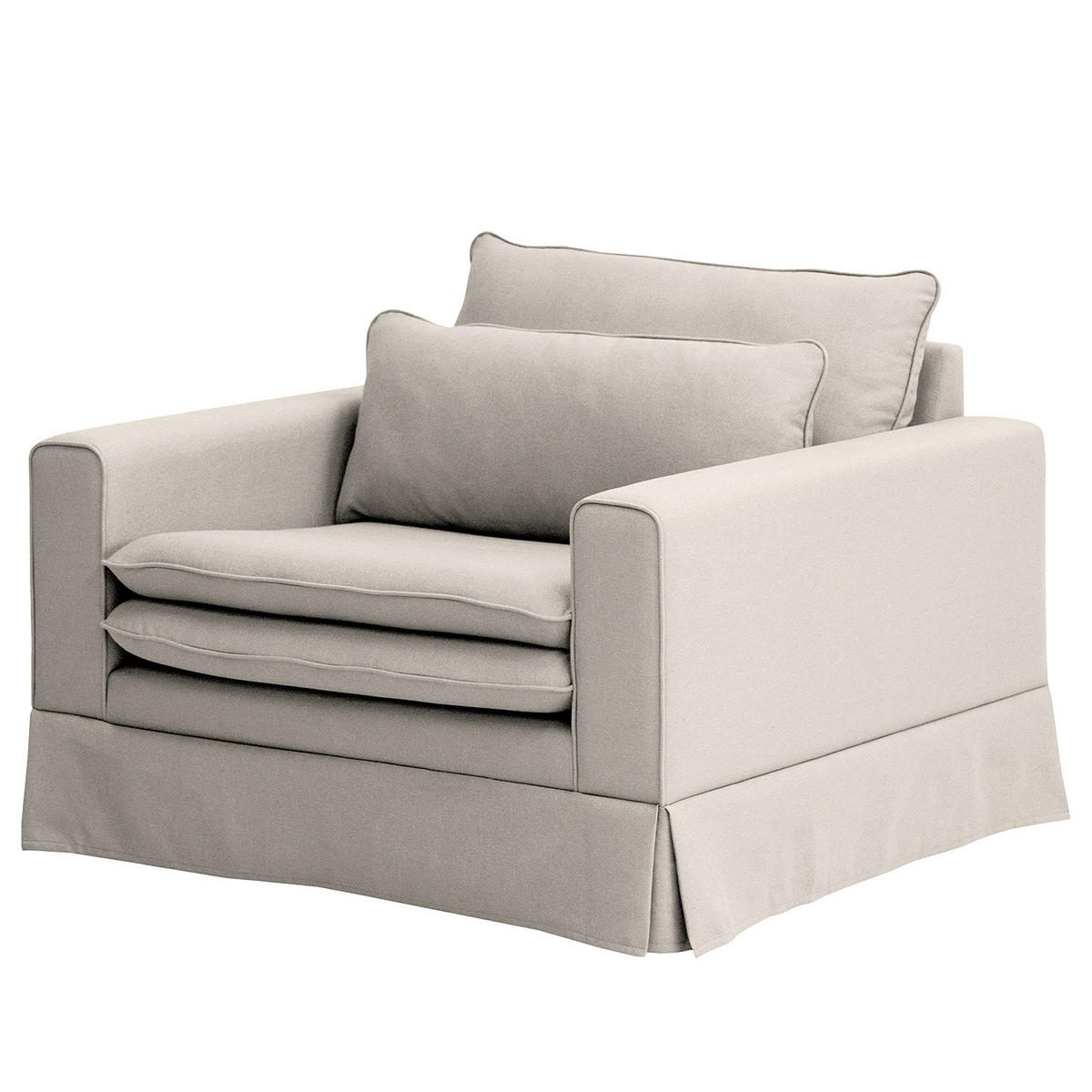 XXL-SESSEL mit Husse - Webstoff - Hellgrau/Schwarz, Wellpappe/Kunststoff (110/82/104cm) - home24