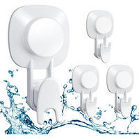 SAUGNAPF Haken 4er Set 5kg belastbar 2-in-1 Haken ohne Bohren - Weiß, Kunststoff (11/4.8/18.5cm)