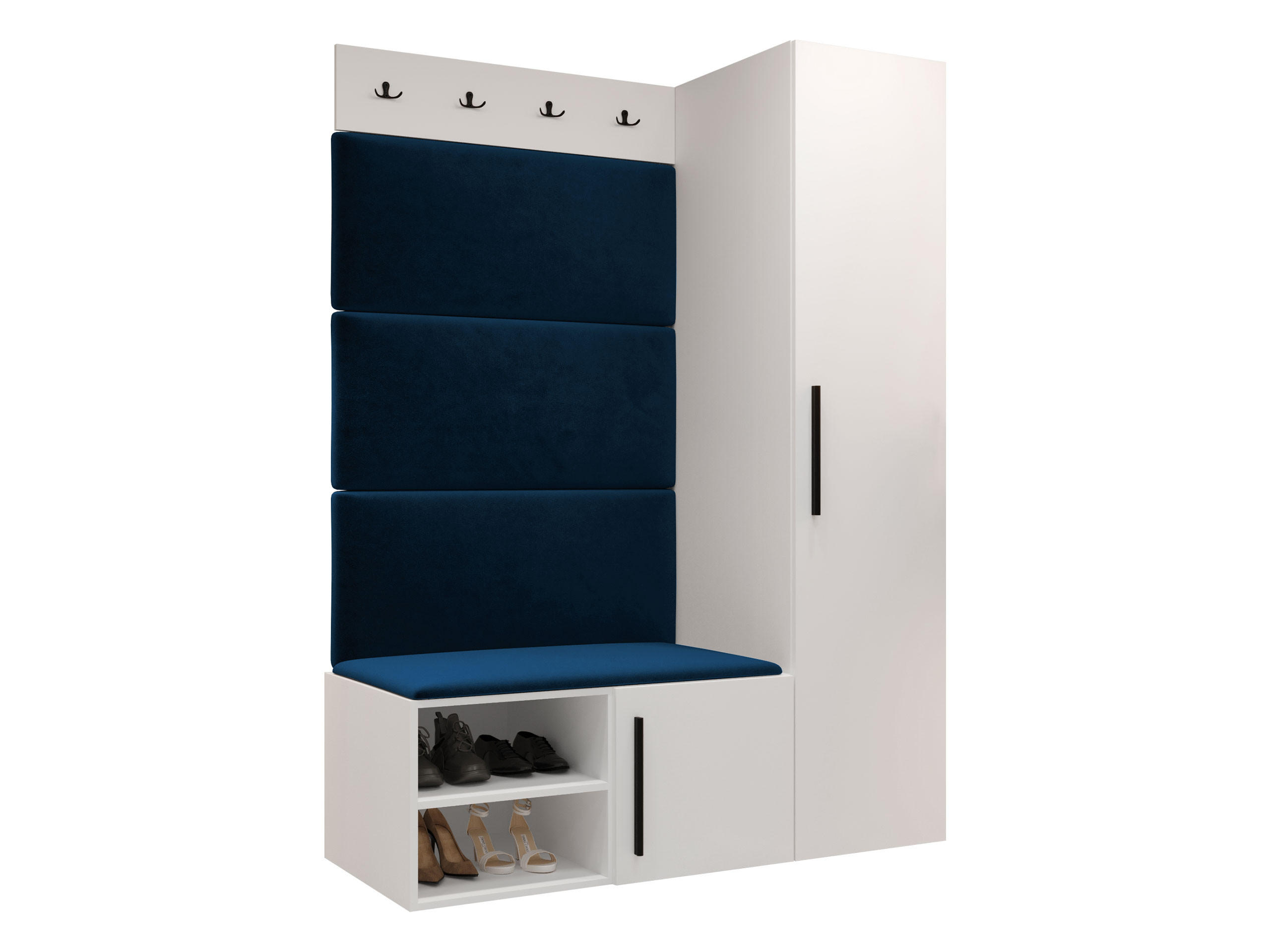 GARDEROBEN-SET Medi II - Blau/Schwarz, Holzwerkstoff/Kunststoff (40/191/50cm) - MIRJAN24