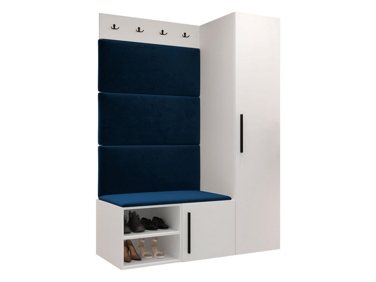 GARDEROBEN-SET Medi II - Blau/Schwarz, Holzwerkstoff/Kunststoff (40/191/50cm) - MIRJAN24