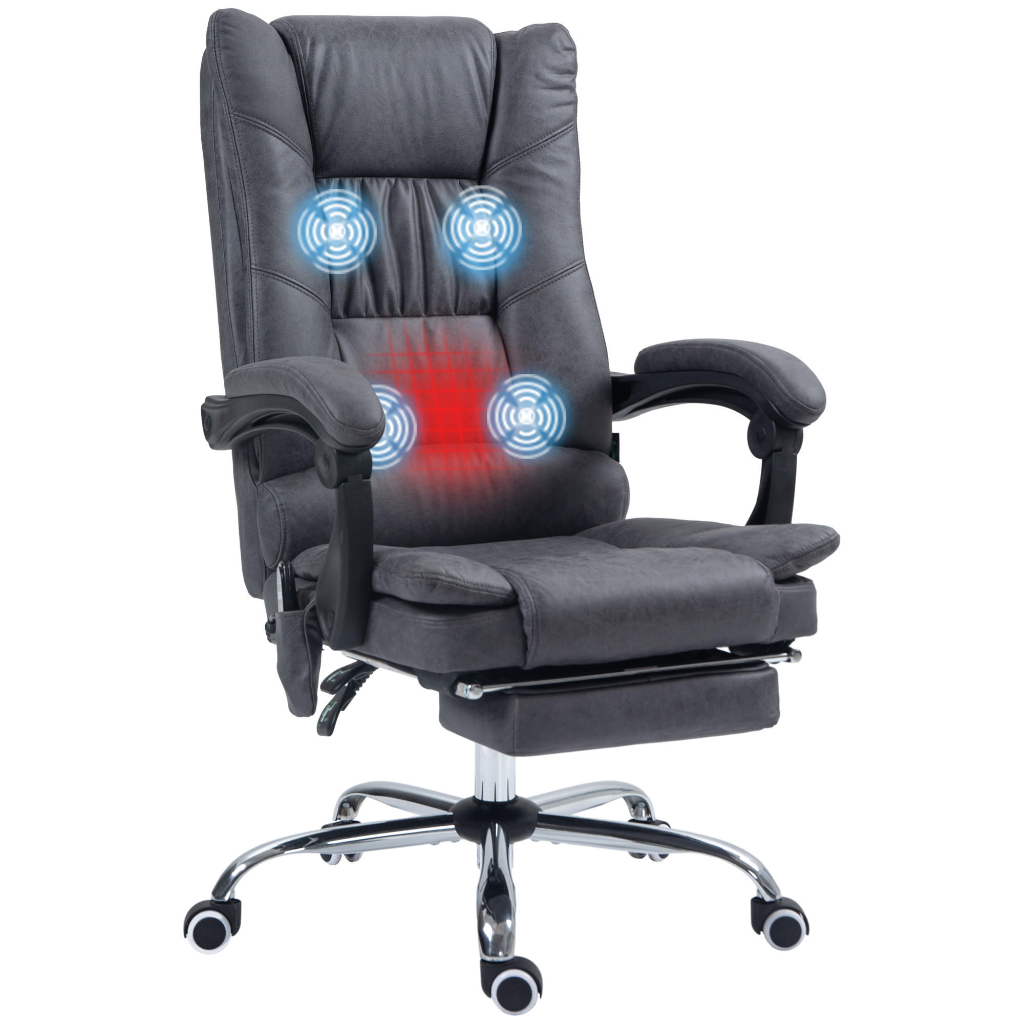 MASSAGE-BÜROSTUHL, Dunkelgrau - Dunkelgrau, Textil (70/118/64cm) - Vinsetto