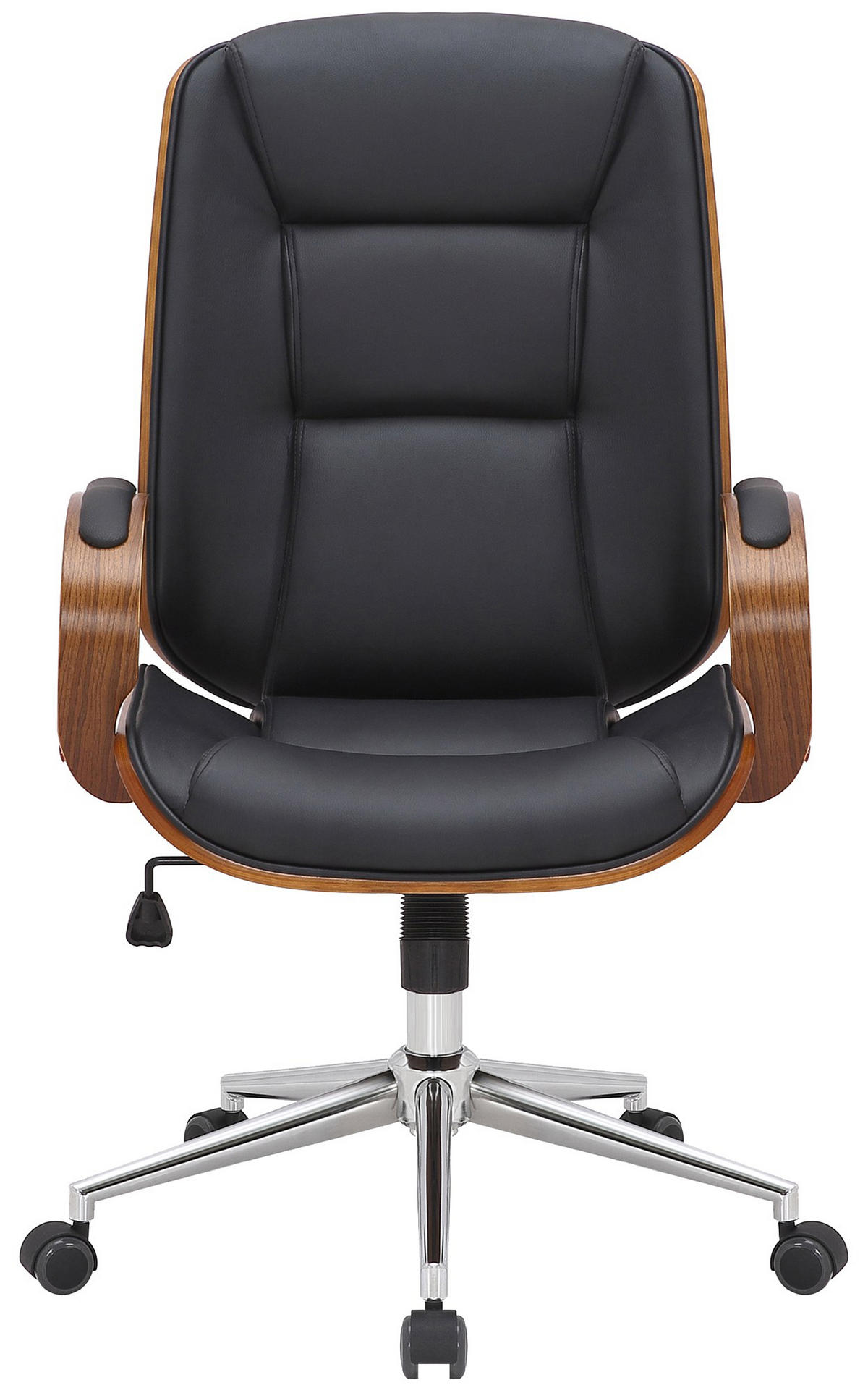 BÜROSTUHL Nyxar walnuss/schwarz - Chromfarben/Schwarz, Metall (60/110/68cm) - TPFLiving