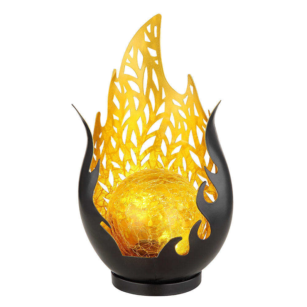 LED AUSSENLEUCHTE Metall Schwarz Gold - Schwarz, Glas (16.5/12.5/26.5cm) - Globo Lighting