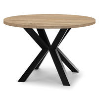 ESSTISCH RAL mit Holzbeinen, Durchmesser: 90 / 140 cm Eiche Sonoma / Schwarz - Schwarz/Sonoma Eiche, Holz (90/140/77cm) - Dekori_Interiors