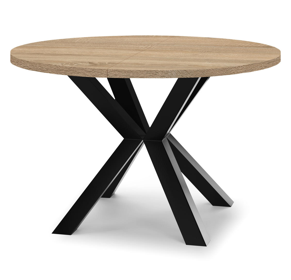 ESSTISCH RAL mit Holzbeinen, Durchmesser: 90 / 140 cm Eiche Sonoma / Schwarz - Schwarz/Sonoma Eiche, Holz (90/140/77cm) - Dekori_Interiors