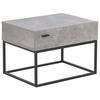 NACHTTISCH Betonoptik rechteckig 41/55 cm Cairo - Schwarz/Grau, Holzwerkstoff (55/39/41cm) - Beliani
