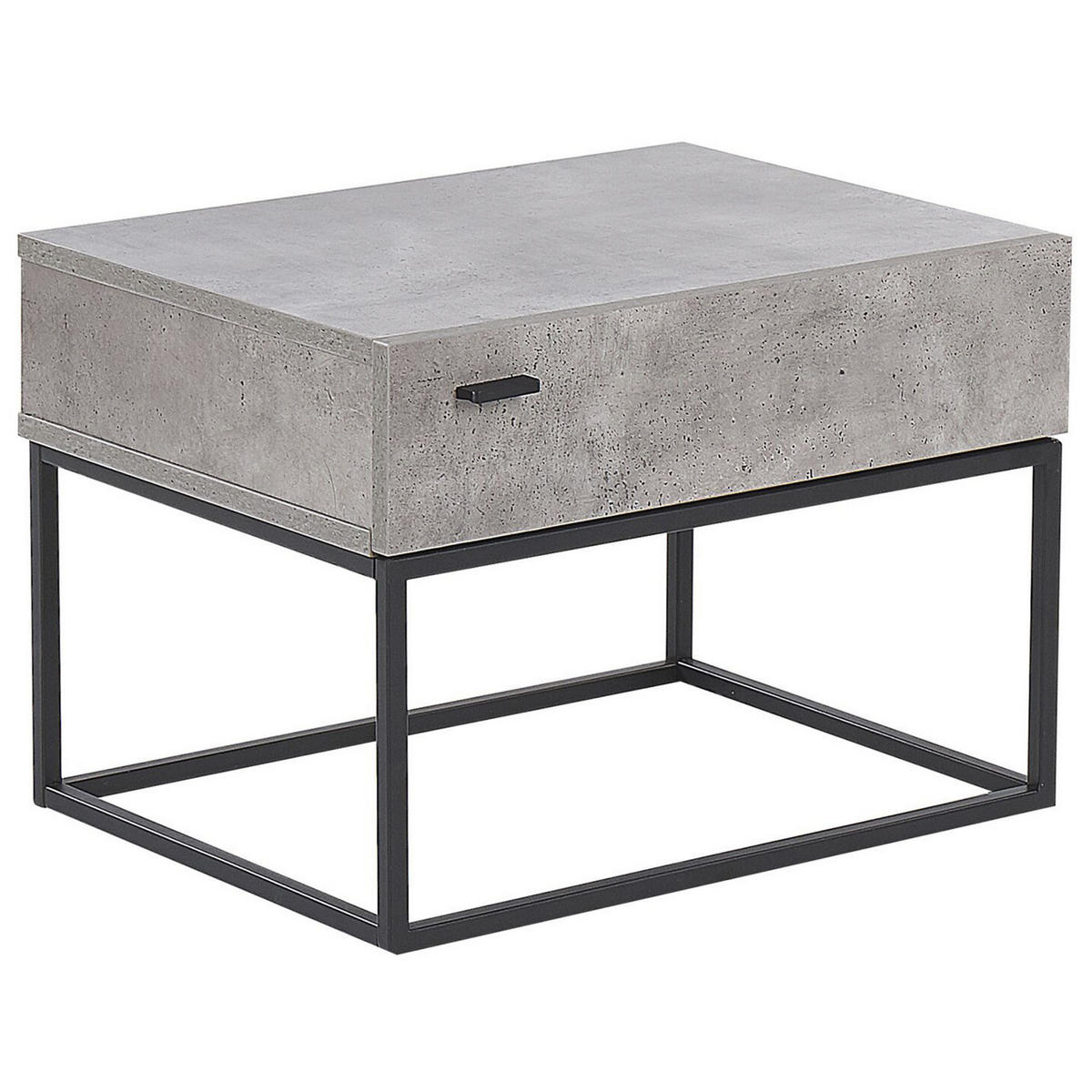 NACHTTISCH Betonoptik rechteckig 41/55 cm Cairo - Schwarz/Grau, Holzwerkstoff (55/39/41cm) - Beliani