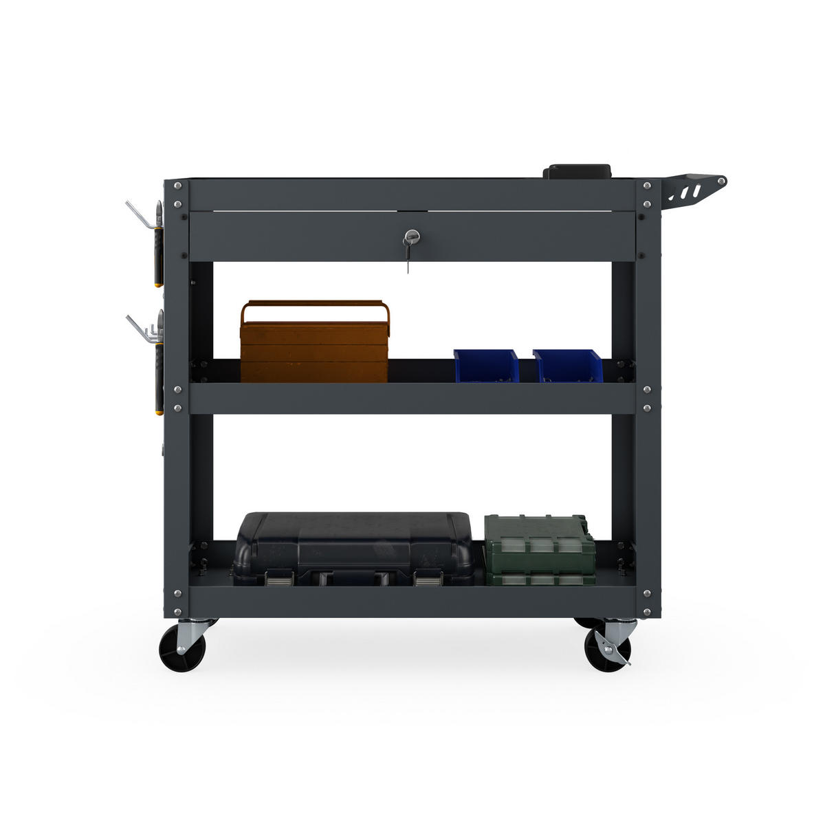 WERKSTATT-WERKZEUGWAGEN FRED 80x80x38 cm - Anthrazit, Metall (80/80/38cm)