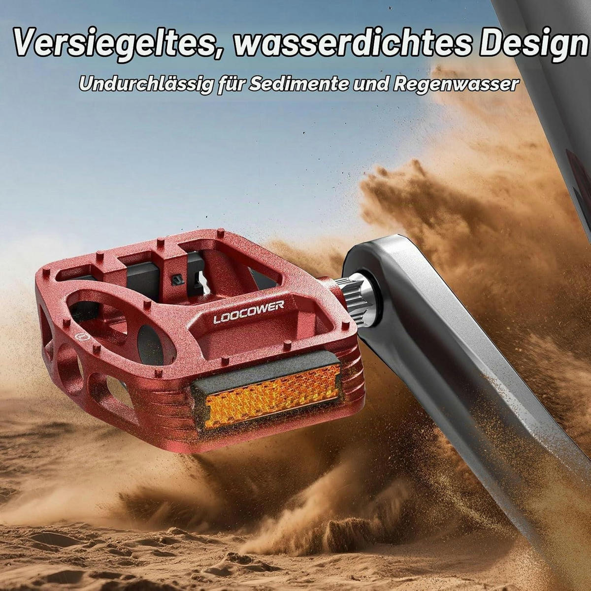 FAHRRADPEDALE Aluminium Rot mit Reflektoren - Rot, Metall (10/1.5/12cm)