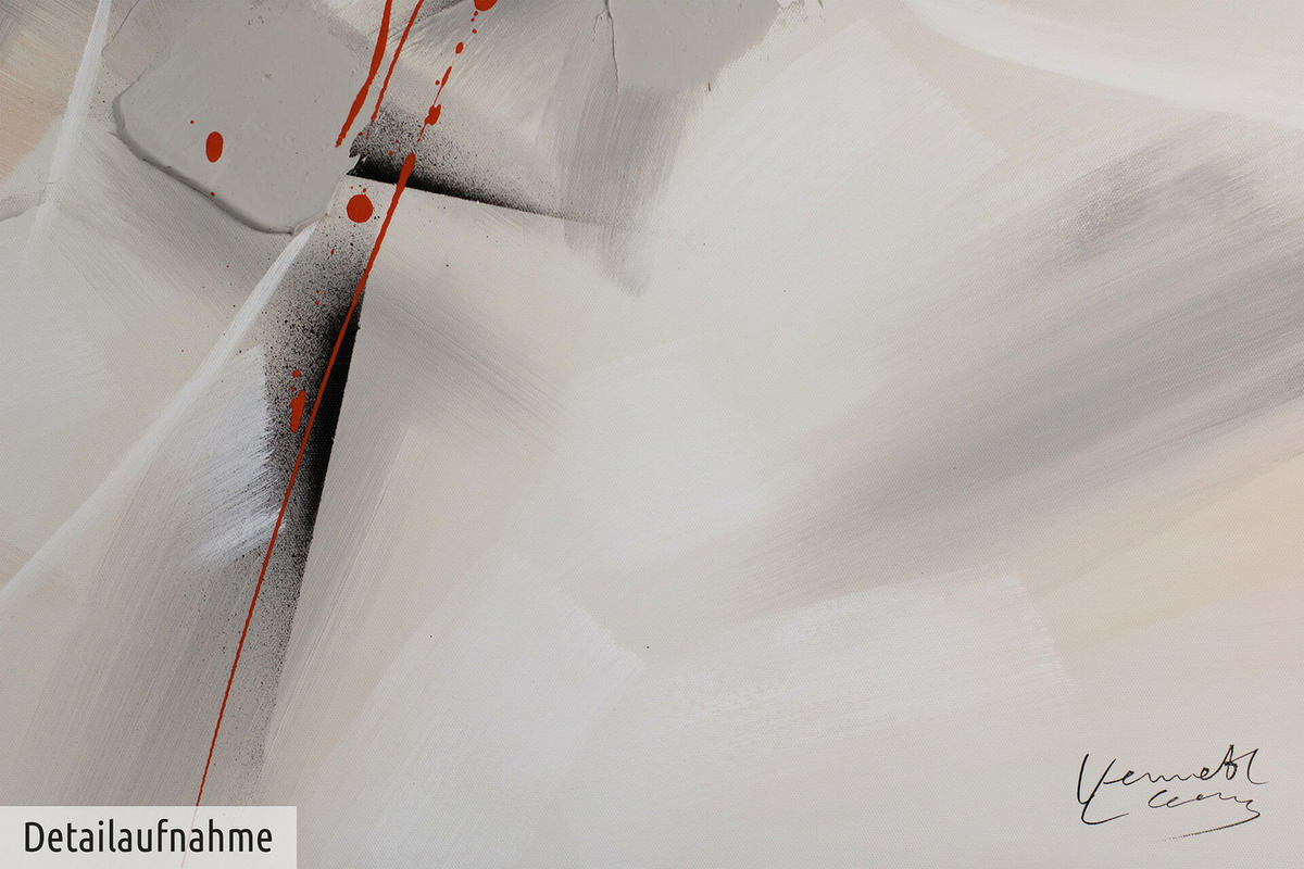 ÖLGEMÄLDE 150/50 cm - Rot/Grau, Holz/Textil (2/50cm) - KUNSTLOFT