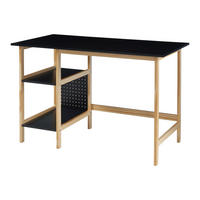 SCHREIBTISCH Dønna - Schwarz/Naturfarben, Holzwerkstoff (120/60/75cm) - [en.casa]