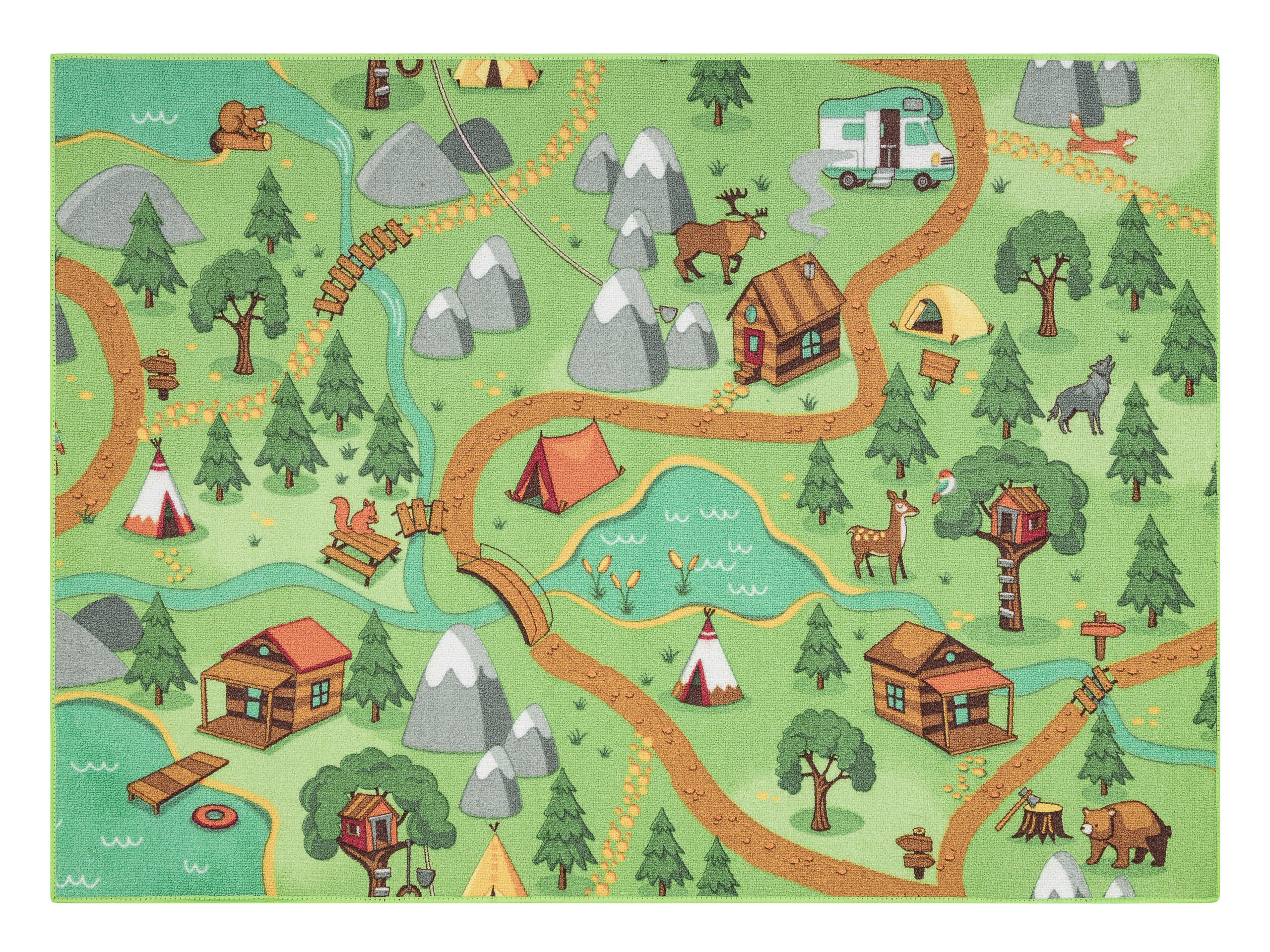 TEPPICH Rebel Roads 95/133 cm - Pastellgrün, Textil (95/133cm) - rugsX