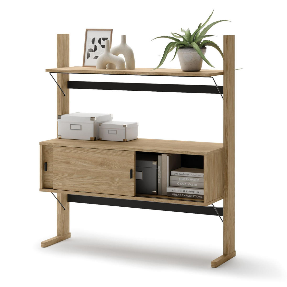 REGAL-SIDEBOARD Ollie Eichenholzoptik 108 cm - Eichefarben, Holzwerkstoff (108/121/40cm) - Selsey