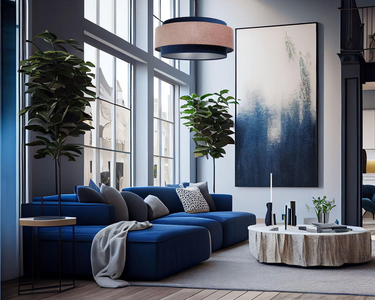 HÄNGELEUCHTE Blau 60/25 cm - Blau, Kunststoff (60/1.9/25cm) - ONZENO