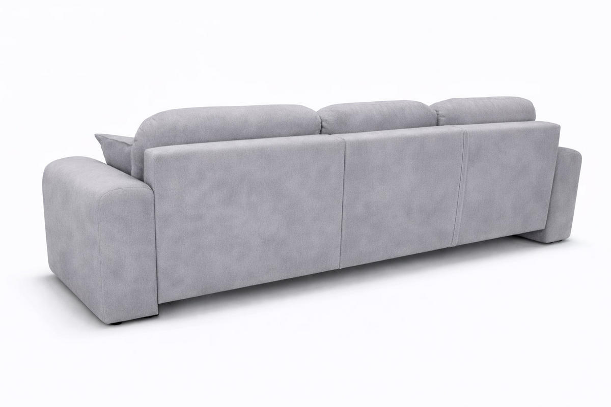 ECKSOFA Mit Schlaffunktion Und Bettkasten, Sofa L-Form Bingo L, Veloursstoff Salvador, Grau, Links - Grau, Holz (250/142cm) - Kaiser Möbel