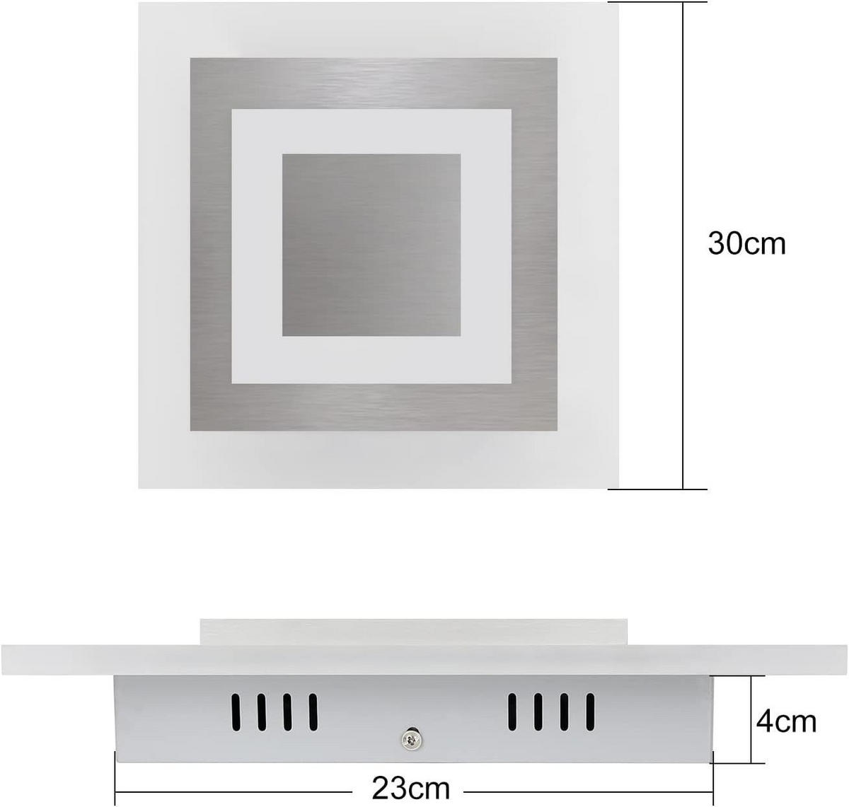 LED-DECKENLEUCHTE Claus 30/30/6 cm - Weiß, Metall (30/30/6cm) - Nettlife