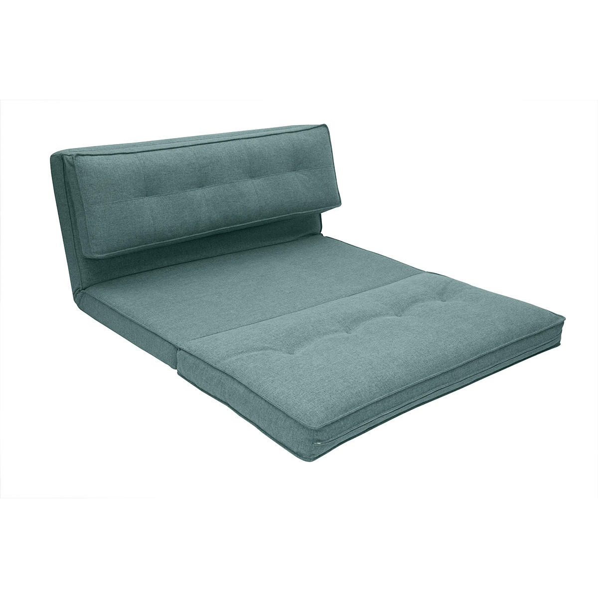 SCHLAFSOFA 2-Sitzer Stoff Grau SALLY - Blaugrau, Textil (90/66/135cm) - Miliboo