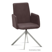 ARMLEHNSTUHL drehbar (2er-Set) Dreama 52x92x60 Edelstahl/Braun - Edelstahlfarben/Braun, Kunststoff (60/92/52cm) - 58aufmkessel